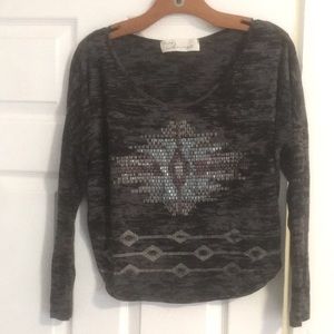 Gray-black long sleeve shirt